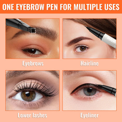 2-in-1 3D Hair-Stroke Brow Pen + Square Brush 🔥Natural “Microblading” Brows in Seconds — Even for Beginners ✅