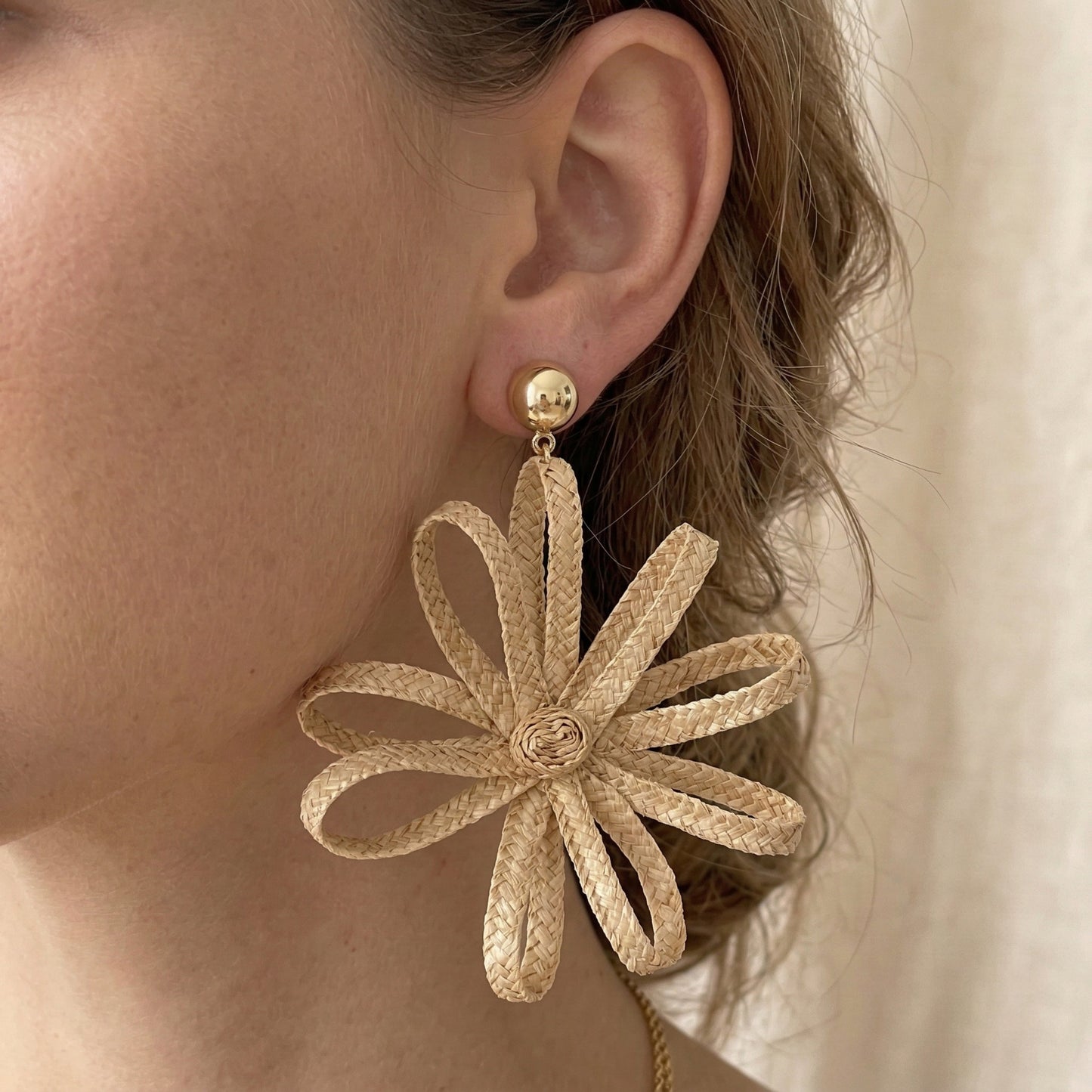 Coastal Bloom Woven Statement Earrings