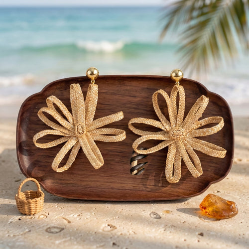 Coastal Bloom Woven Statement Earrings