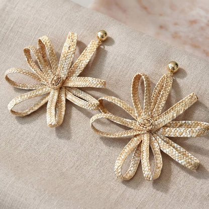 Coastal Bloom Woven Statement Earrings