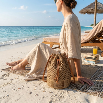 Summer Hollow Woven Straw Bag